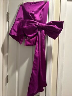 Magenta Bow-Front Women's Top From Anthropology